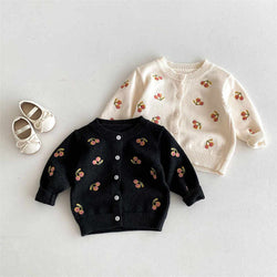 Children's Cherry Embroidered Sweater