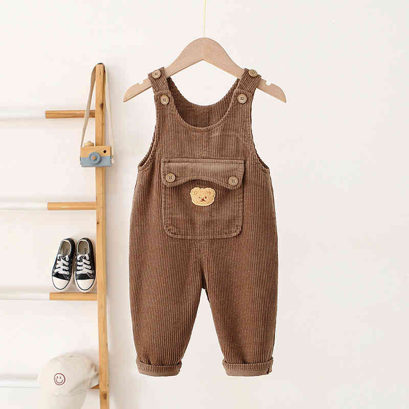 Cartoon Bear Corduroy Children's Jumpsuit