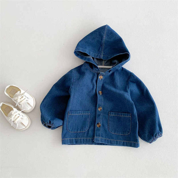 Hooded Denim Cardigan for Boys and Girls