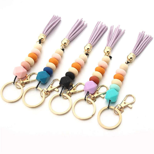 Mini Beaded Keychain with Tassel