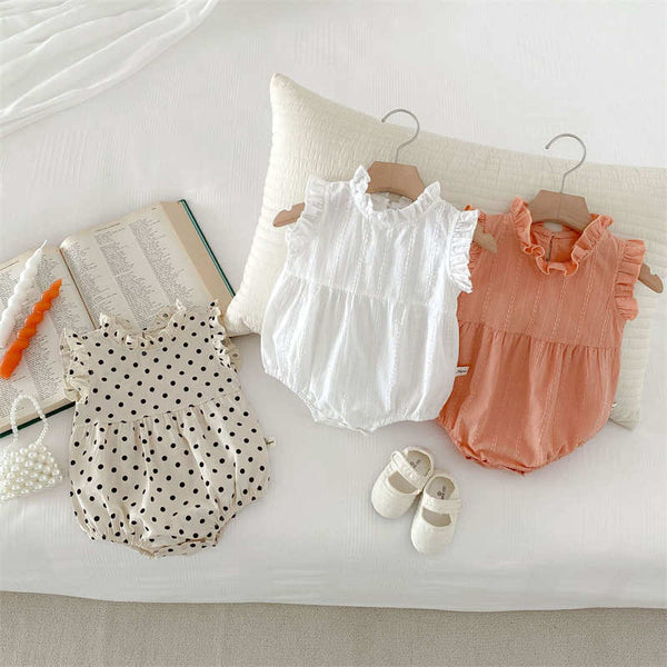 Polka Dot Baby Bodysuit Sleeveless Romper