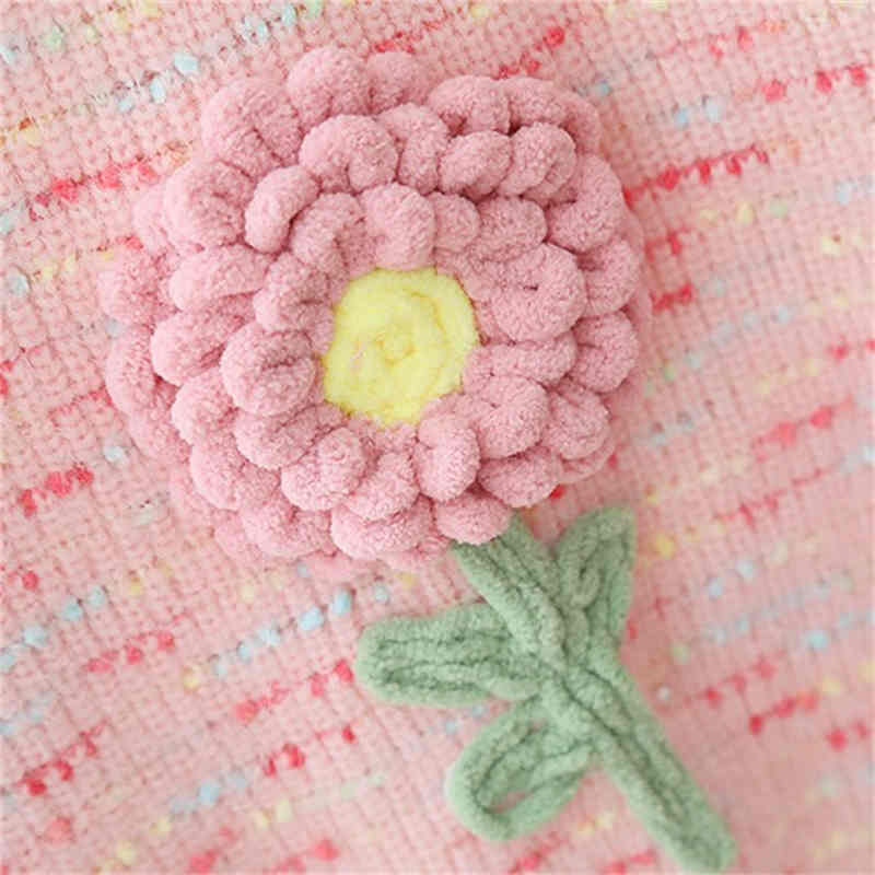 Colorful Knitted Flower Sweater