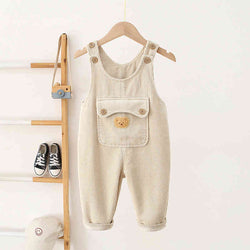 Cartoon Bear Corduroy Children's Jumpsuit