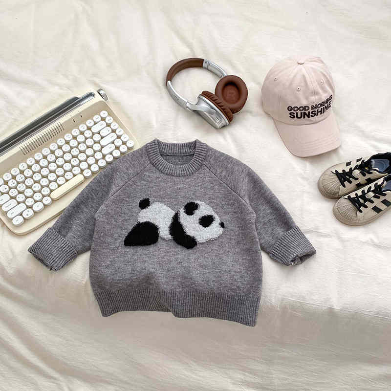 Cartoon Panda Knitted Children's Sweater