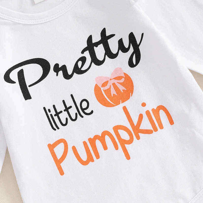 Bell-bottom Pumpkin Print Long-sleeved Halloween Suit