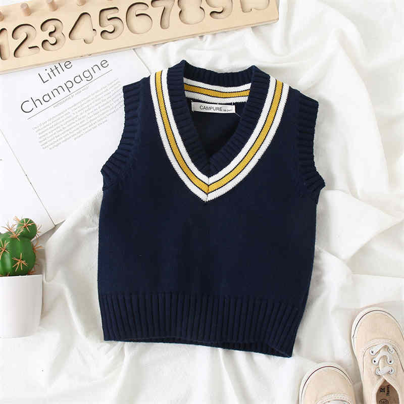 V-neck Children's Knitted Vest Sweater