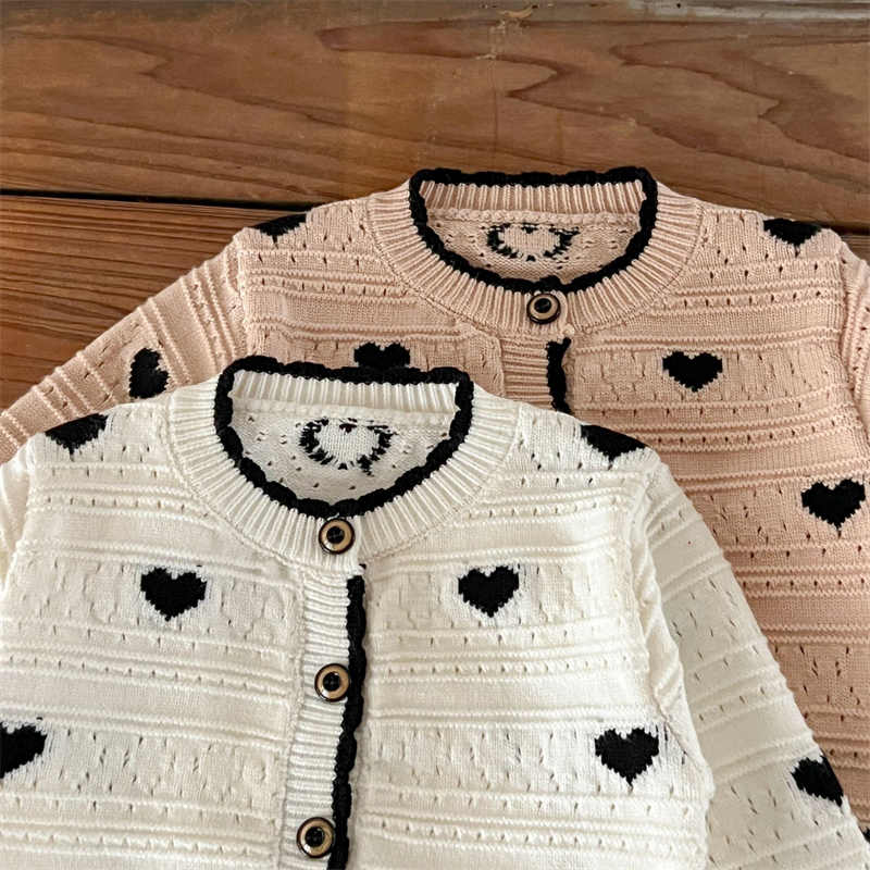 Girls Heart Shaped Knitted Sweater