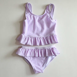 Children's Purple Plaid Swimsuit