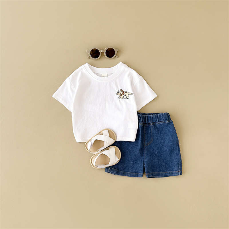 Kid Boy T-shirt + Denim Shorts Set