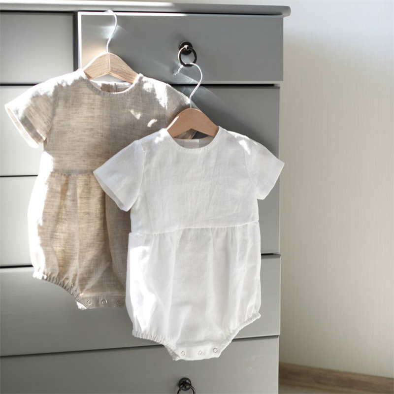 Linen Baby Onesie Crawl Suit