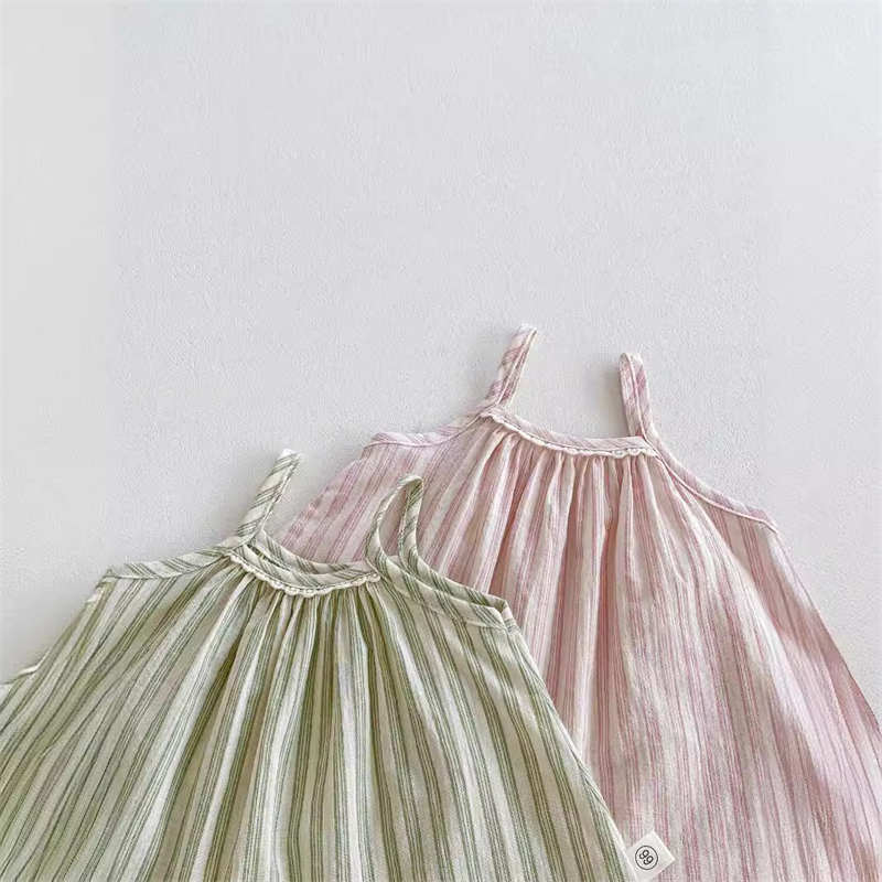 Baby Suspender Striped Shorts Set