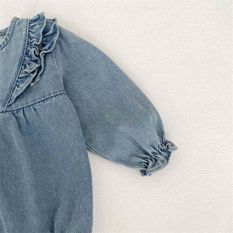 Denim Baby Long Sleeve Romper