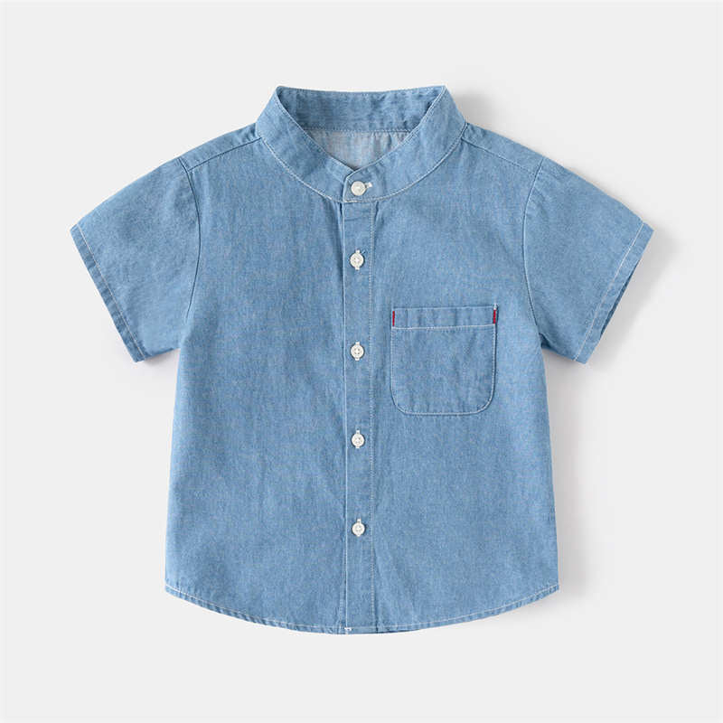 Boys Denim Shirt Button Blouse