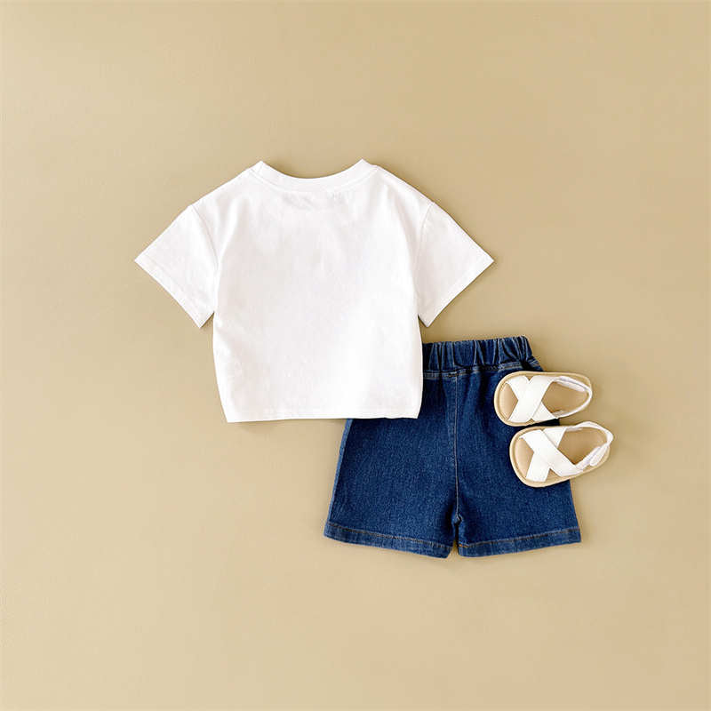 Kid Boy T-shirt + Denim Shorts Set