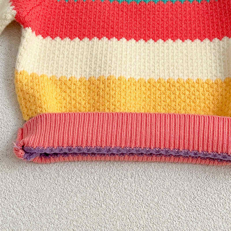 Rainbow Stripe Crewneck Sweater for Babies and Toddlers