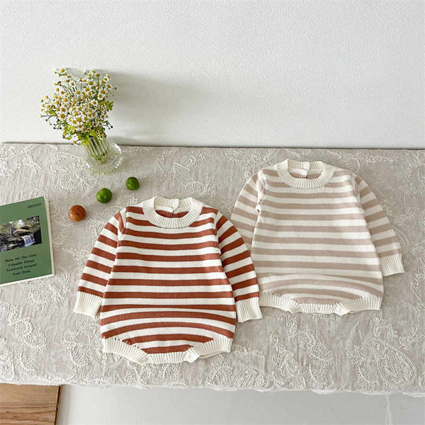 Knitted Striped Newborn Bodysuit