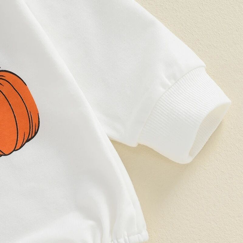 Cute Baby Pumpkin Print Long Sleeve Romper