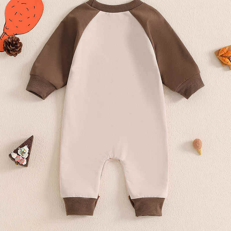 Thanksgiving Turkey Long Sleeve Baby Crawling Suit