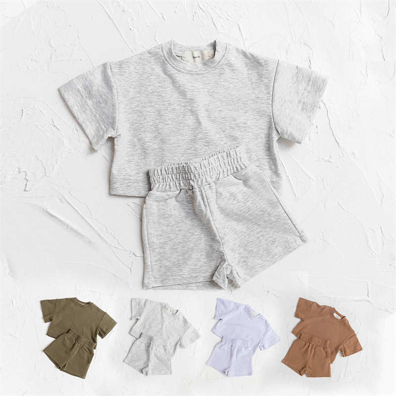 Solid Color  T-shirt Two-piece Set