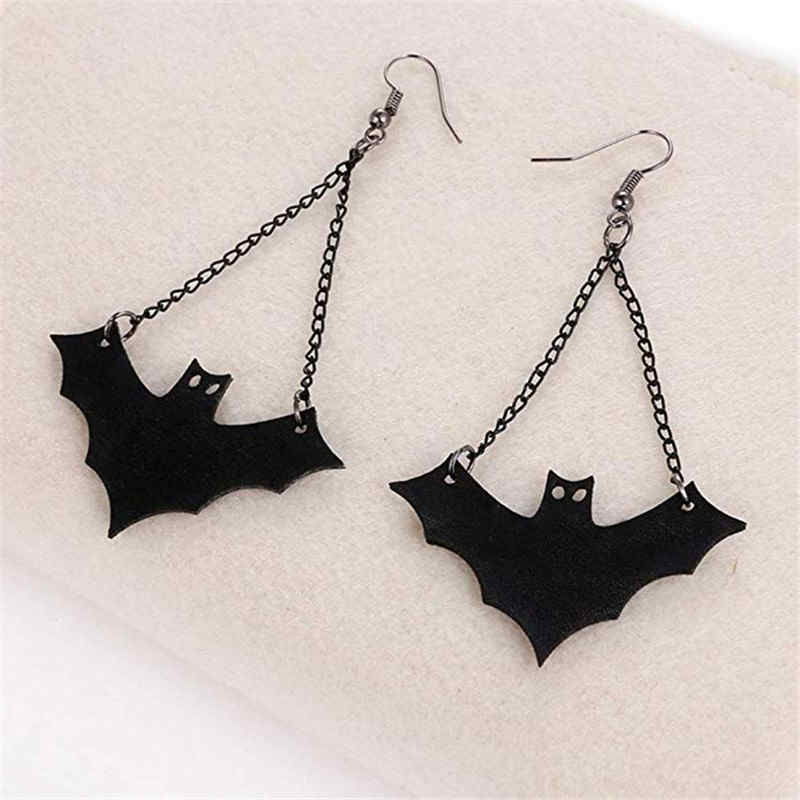 Long Tassel Halloween Bat Earrings