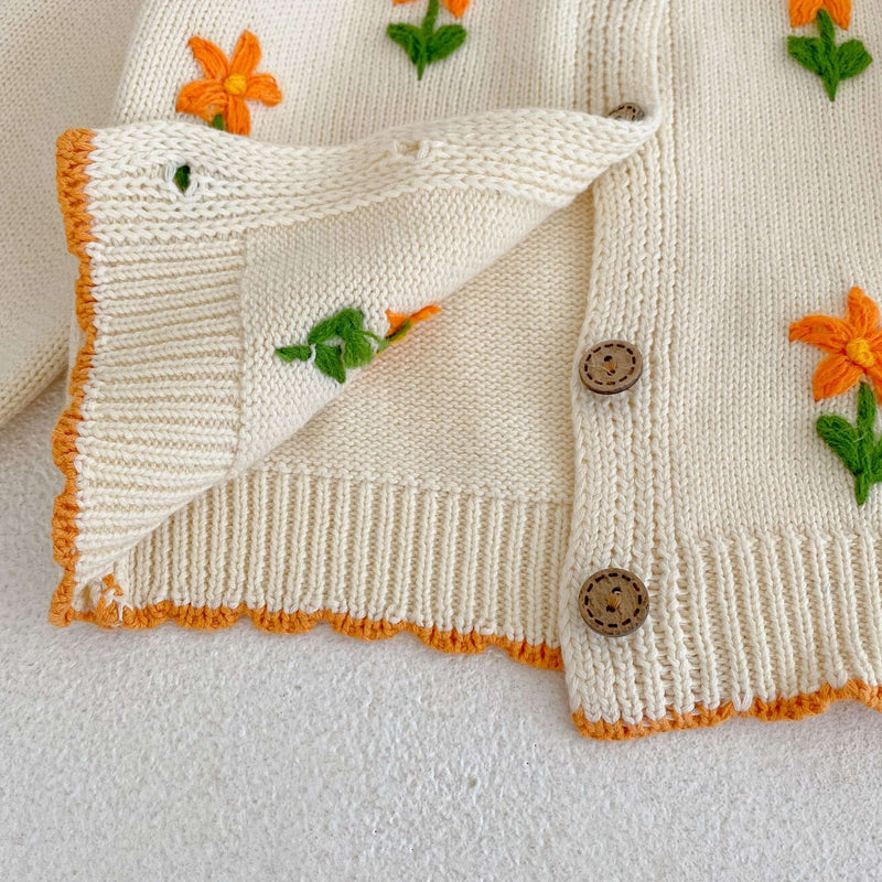 Baby Hand Embroidered Flower Sweater