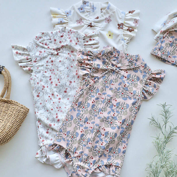 Floral One-piece Swimsuit for Baby Girls