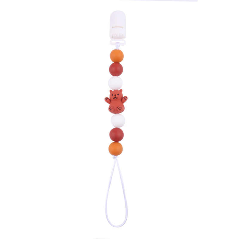 Three-dimensional Animal Style Infant Silicone Pacifier Clip Chain