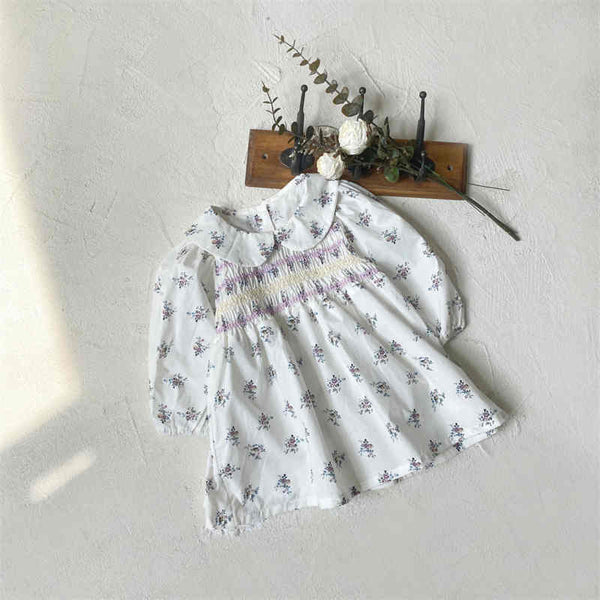 Round Neck Floral Little Girl Dress