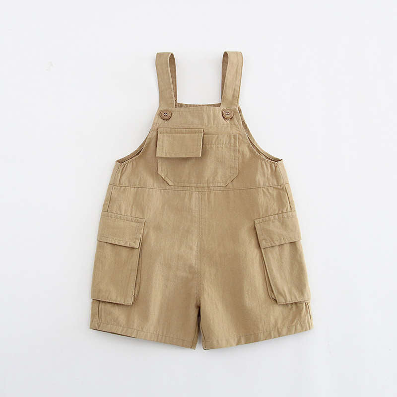 Khaki Boys Overalls Cargo Shorts