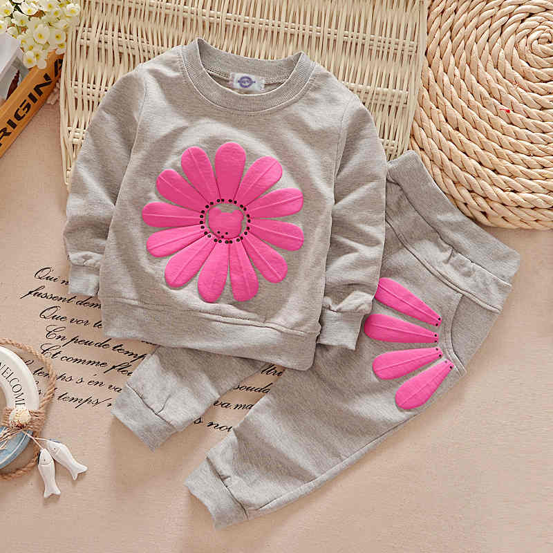 Flower Long-sleeved Children's Two-piece Set