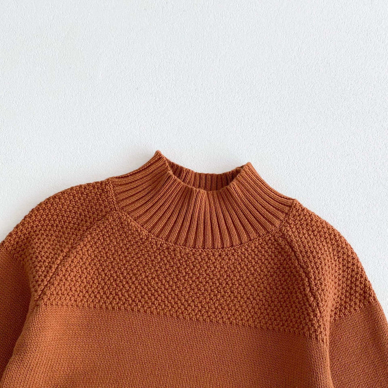 Brown Children's Knitted Pullover Top