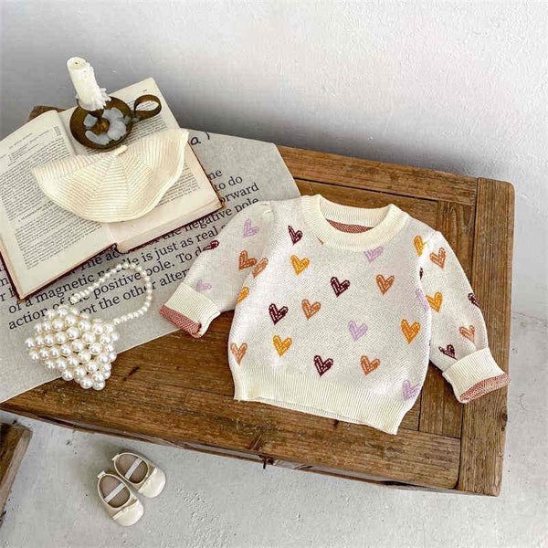 Love Heart Knitted Baby Sweater