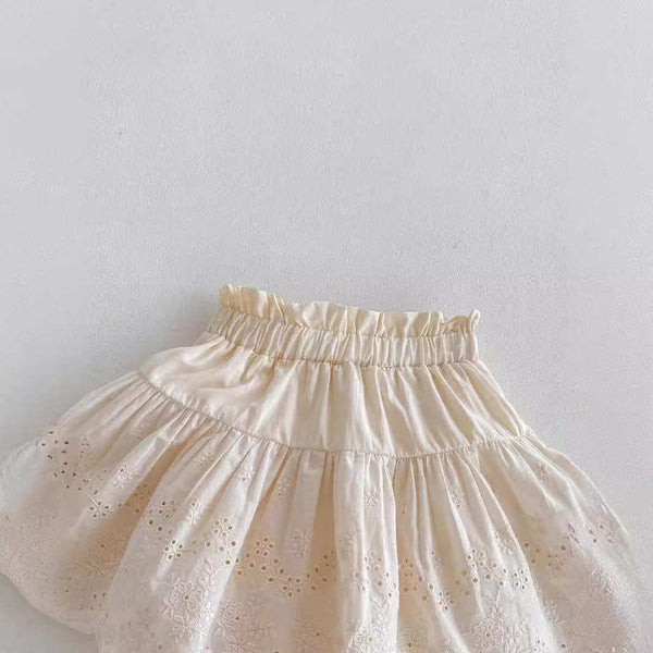 Baby Ruffle Embroidered Skirt Pants