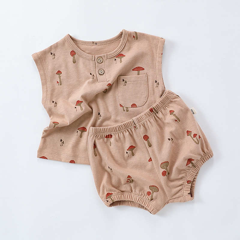 Sleeveless Printed Baby Set