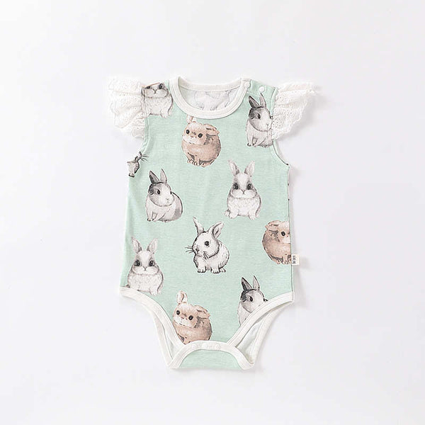 Newborn Rabbit Elk Triangle Bodysuits