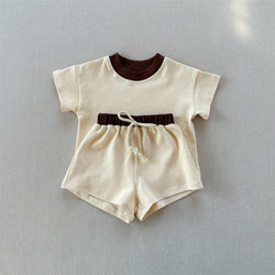 Solid Color Short-sleeved Baggy Suit for Kids