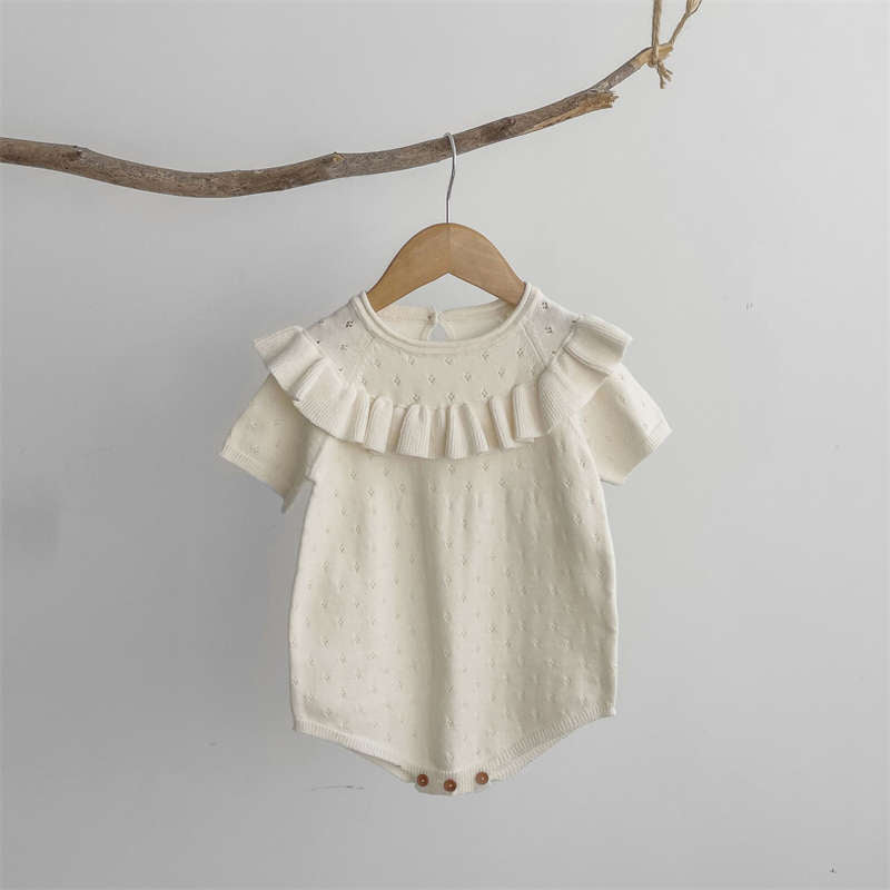 Baby Knitted Sweater Short Sleeve Romper