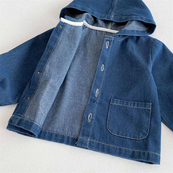 Hooded Denim Cardigan for Boys and Girls