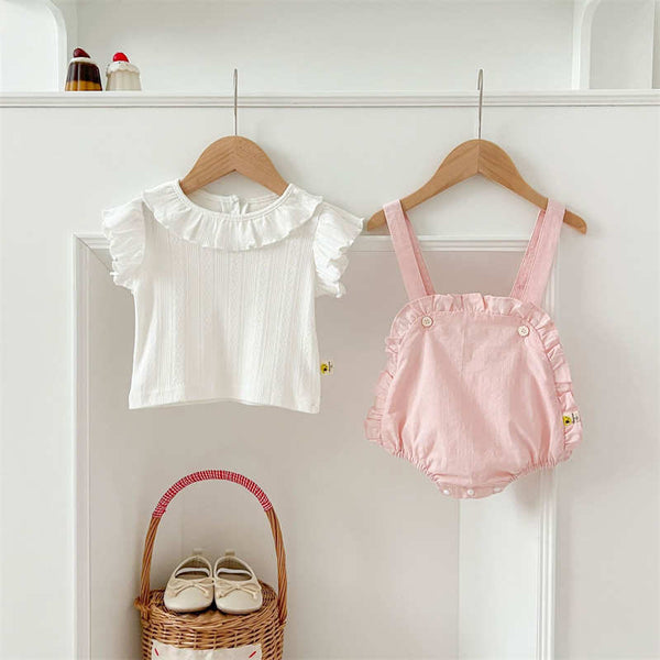 Baby Girl Short Sleeve Jumpsuit Romper Set