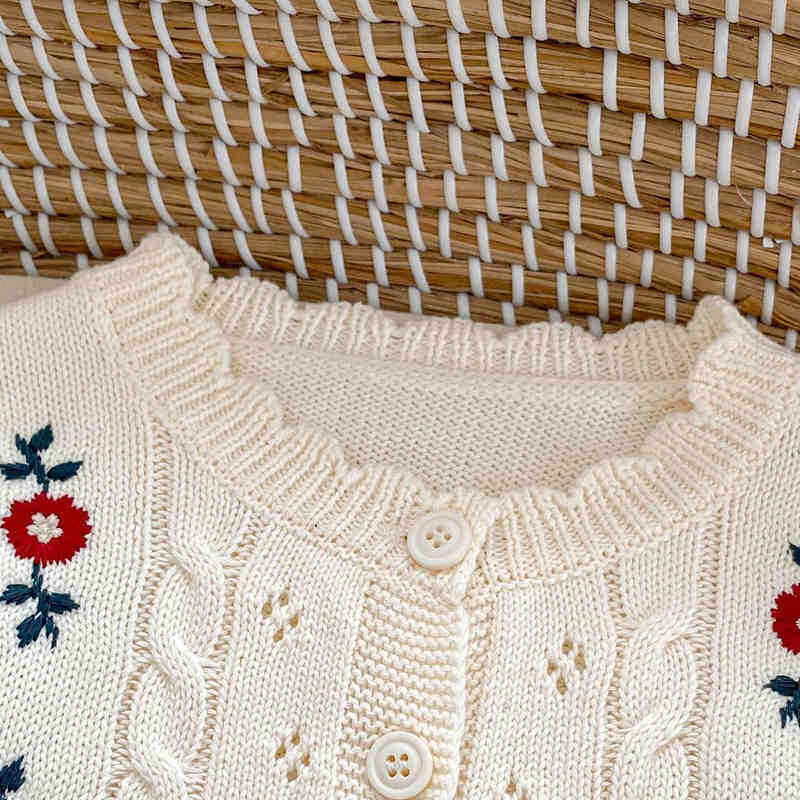 Girls Flower Knitted Sweater