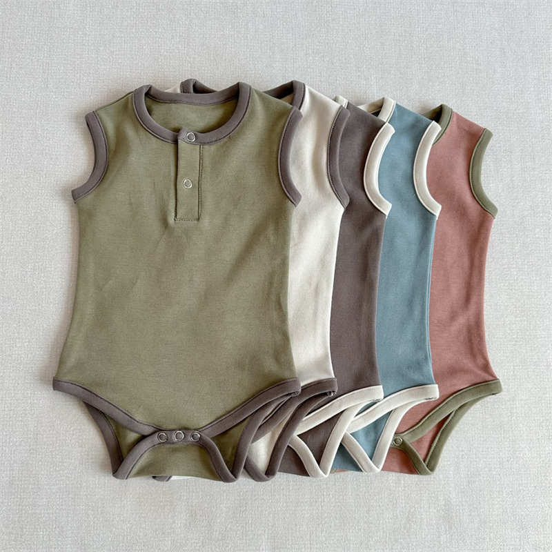 Multi-colored Sleeveless Vest Crawl Suit Baby