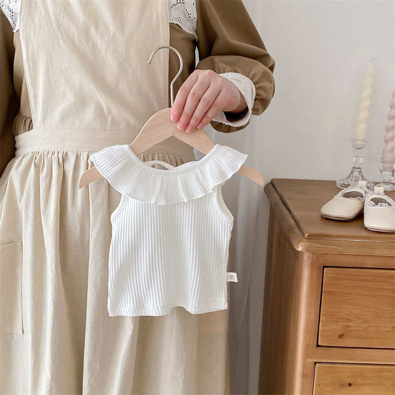 Threaded Sleeveless Round Neck Blouse for Girls