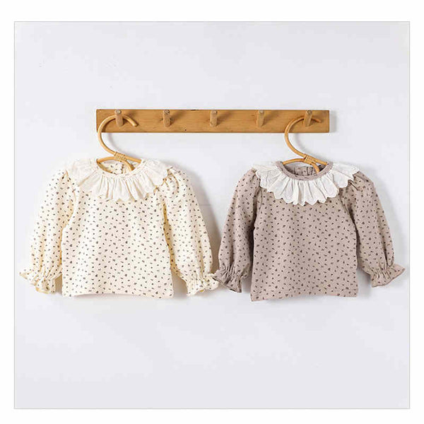 Small Floral Ruffle Collar Kids Top