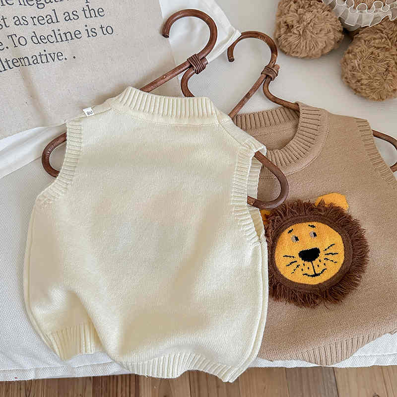 Little Lion Knitted Vest Sweater