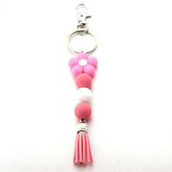 Flower Silicone Bead Keychain