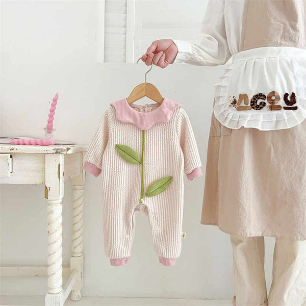 Color Block Long Sleeve Baby Bodysuit