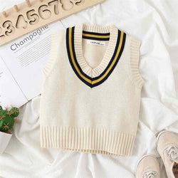 V-neck Children's Knitted Vest Sweater