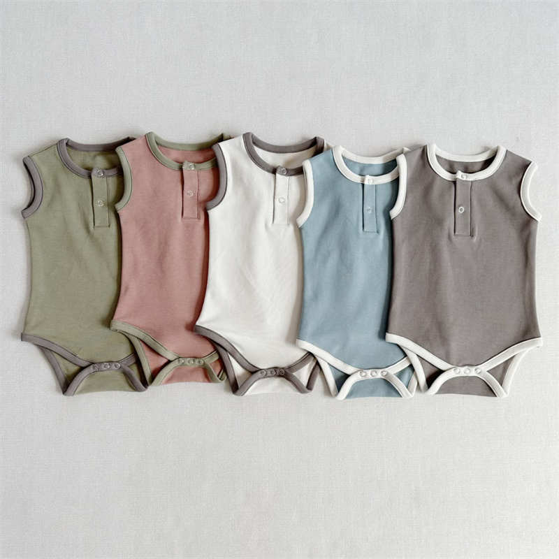 Multi-colored Sleeveless Vest Crawl Suit Baby