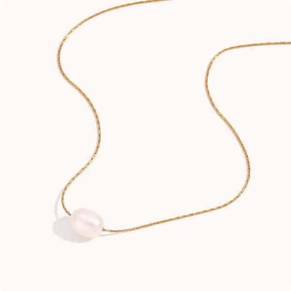 Freshwater Pearl Chain Collarbone Necklace