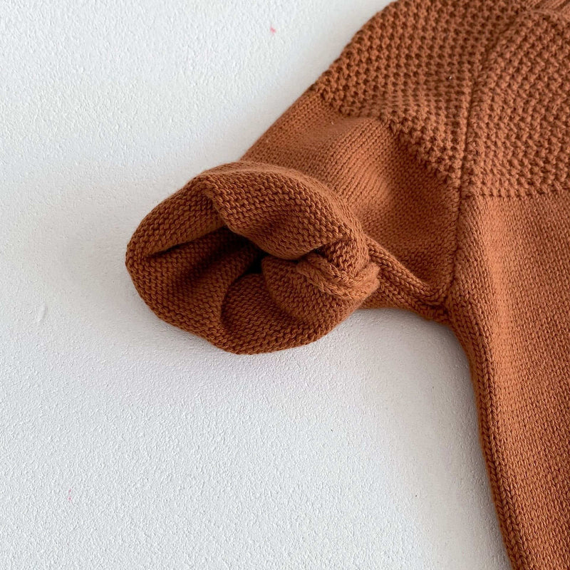 Brown Children's Knitted Pullover Top